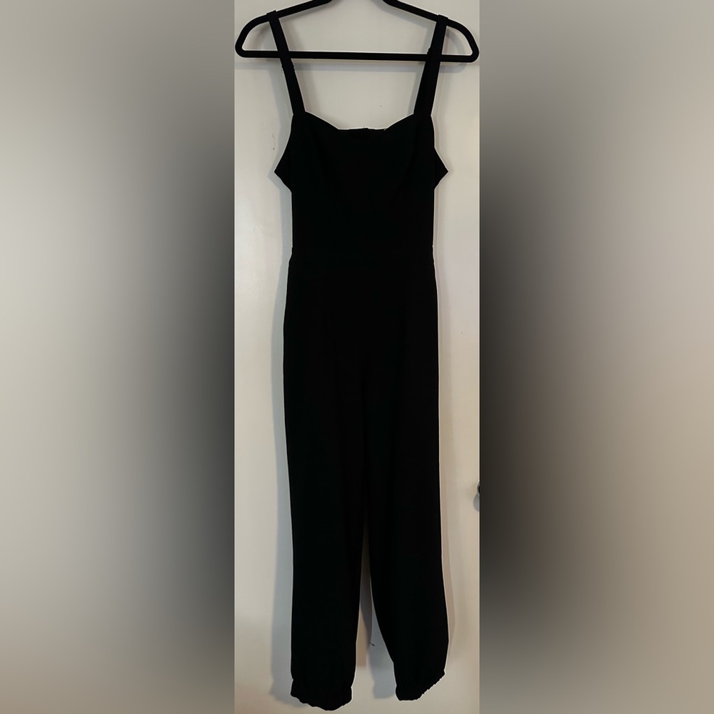Back Cut Out Classic Black Jumpsuit